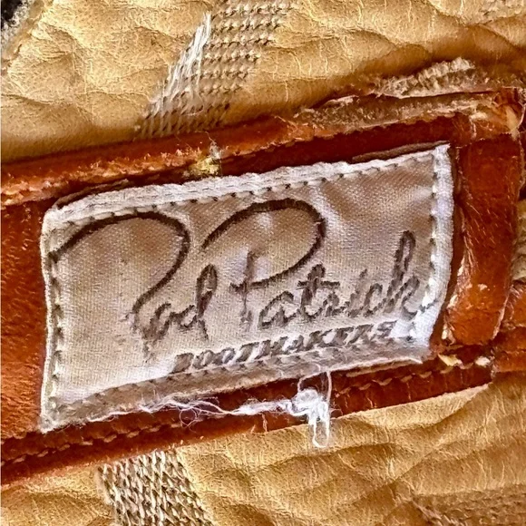 Rod Patrick Men's Handmade Ostrich Black Brown Leather Western Boots Sz 8D - Picture 8 of 10